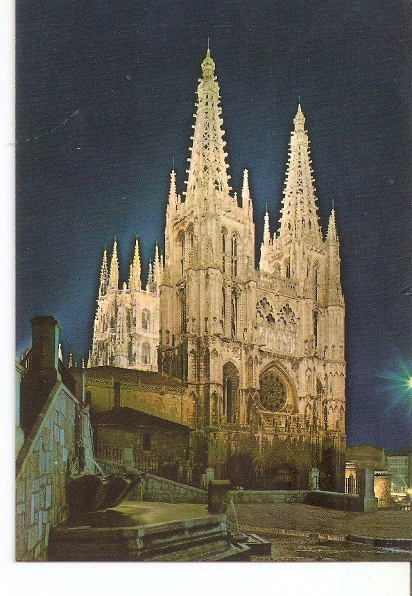 Postal 034165 : Burgos. La Catedral en la noche