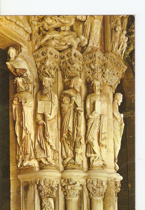 Postal 026154 : Catedral. Portico de la Gloria. Grupo de los Apostoles. Santiago de Compostela