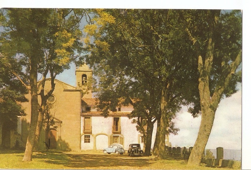 Postal 042679 : San feliu de Pallarols (Gerona). Fachada y mirador del Santuario de Ntra. Sra. De la Font de la Salut