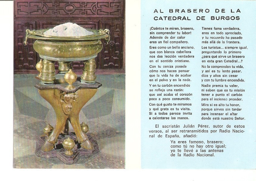 Postal 033727 : Brasero de la Catedral de Burgos