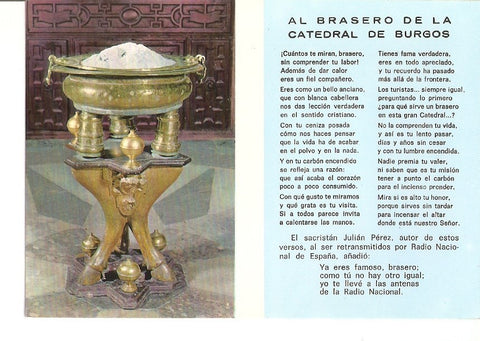 Postal 033727 : Brasero de la Catedral de Burgos
