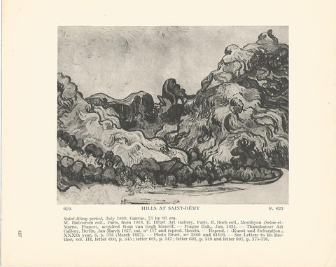 LAMINA 1412: VAN GOGH. Hills at Saint Remy