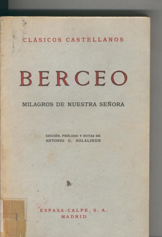 Clasicos Castellanos numero  044: Milagros de Nuestra Señora