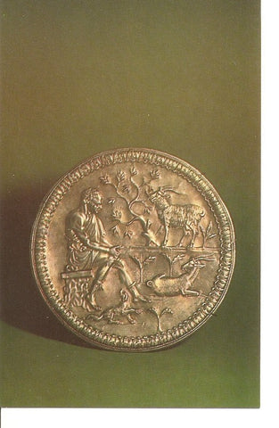 Postal 041283 : Dish with a herdsman and his goats. Silver. The Hermitage Leningrad