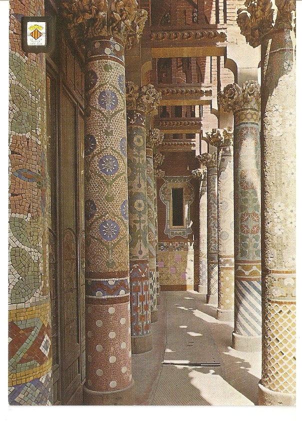 Postal 045393 : Palau de la Musica Catalana. Barcelona. Arquitecte: Domenech i Montaner (1908). Fachada. Columnata del balcon principal