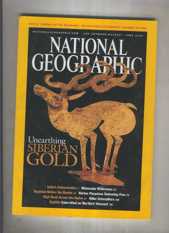 National geographicJune 2003:Unearthing siberian gold