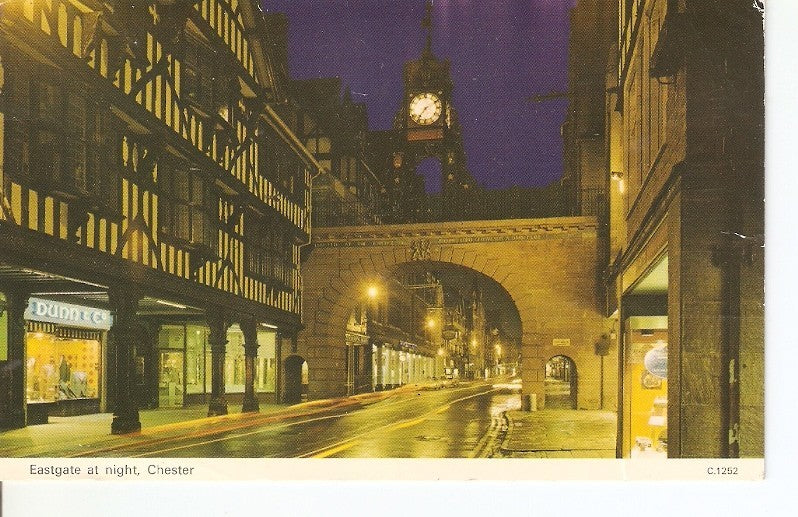 Postal 041701 : Eastgate at night Chester