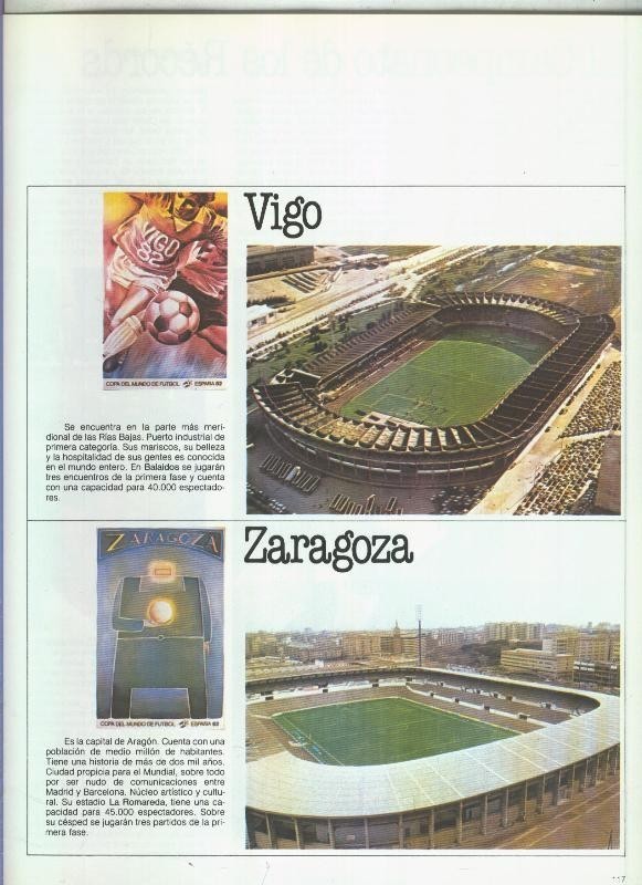 España 1982 lamina 28: Estadios del Vigo y Zaragoza