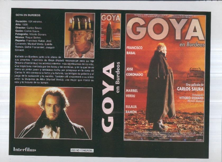 Caratula cine 30x22 cm: Goya en Burdeos