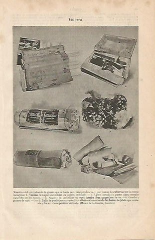 LAMINA ESPASA 494: Muestra de contrabando de la Primera Guerra Mundial