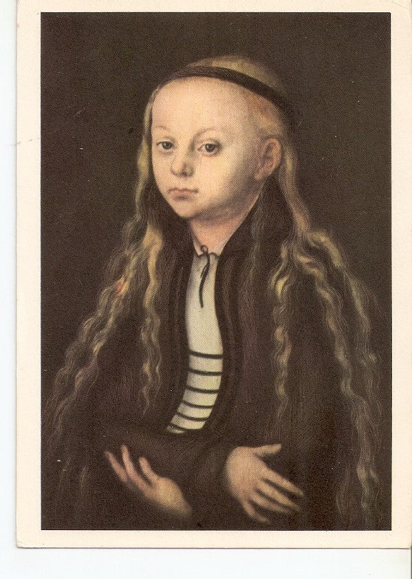 Postal 037269 : Peinture Allemande Jeune fille (Magdalena Luther) Musee du Louvre