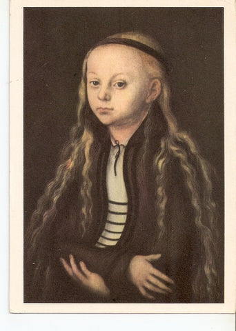 Postal 037269 : Peinture Allemande Jeune fille (Magdalena Luther) Musee du Louvre