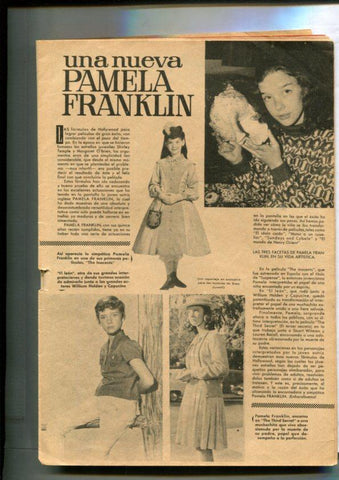 Sissi numero 336: Articulo/ficha de una pagina dedicado a Pamela Franklin
