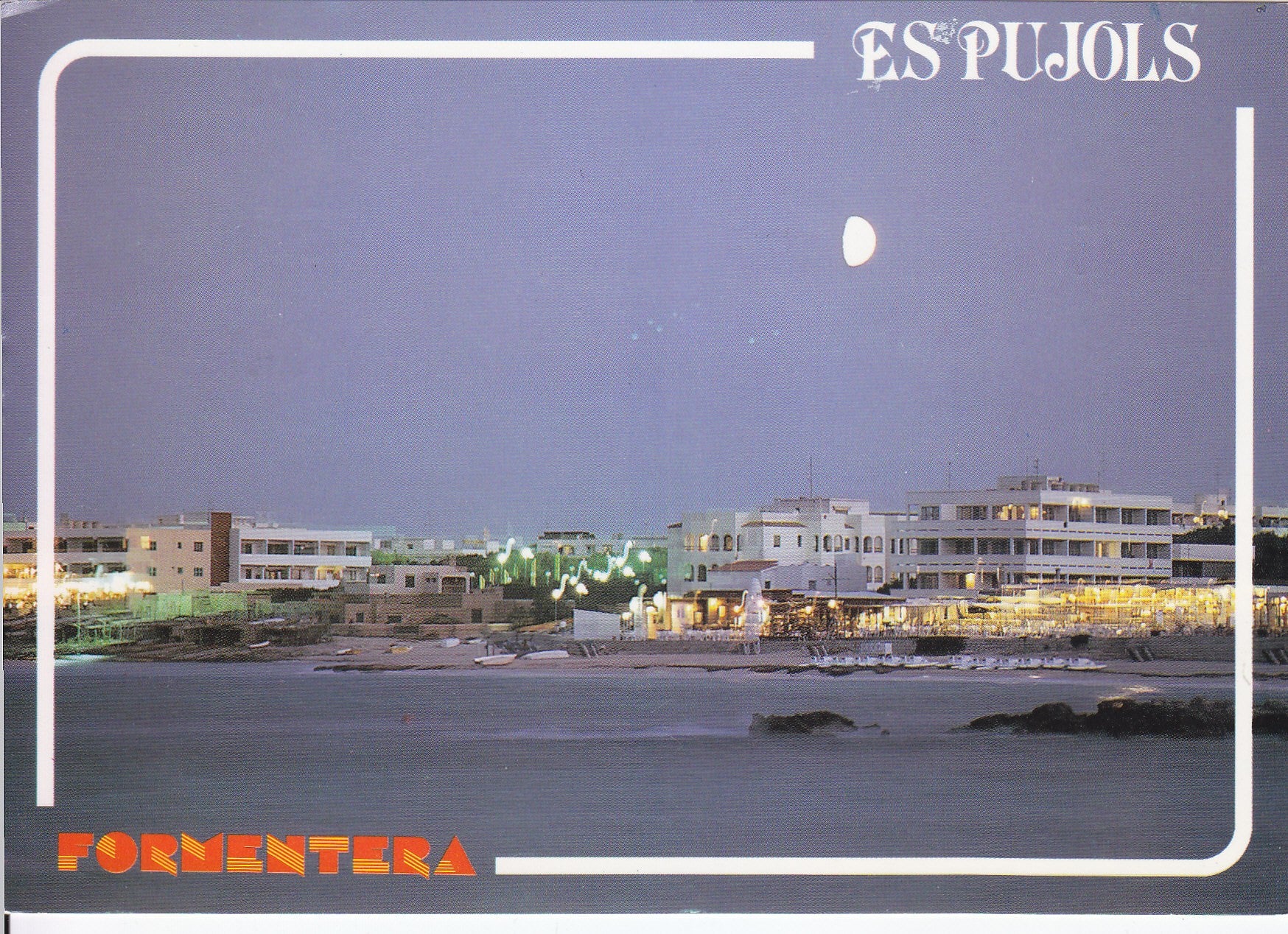 Postal 60744:  Vista nocturna de Es Pujols (Formentera)