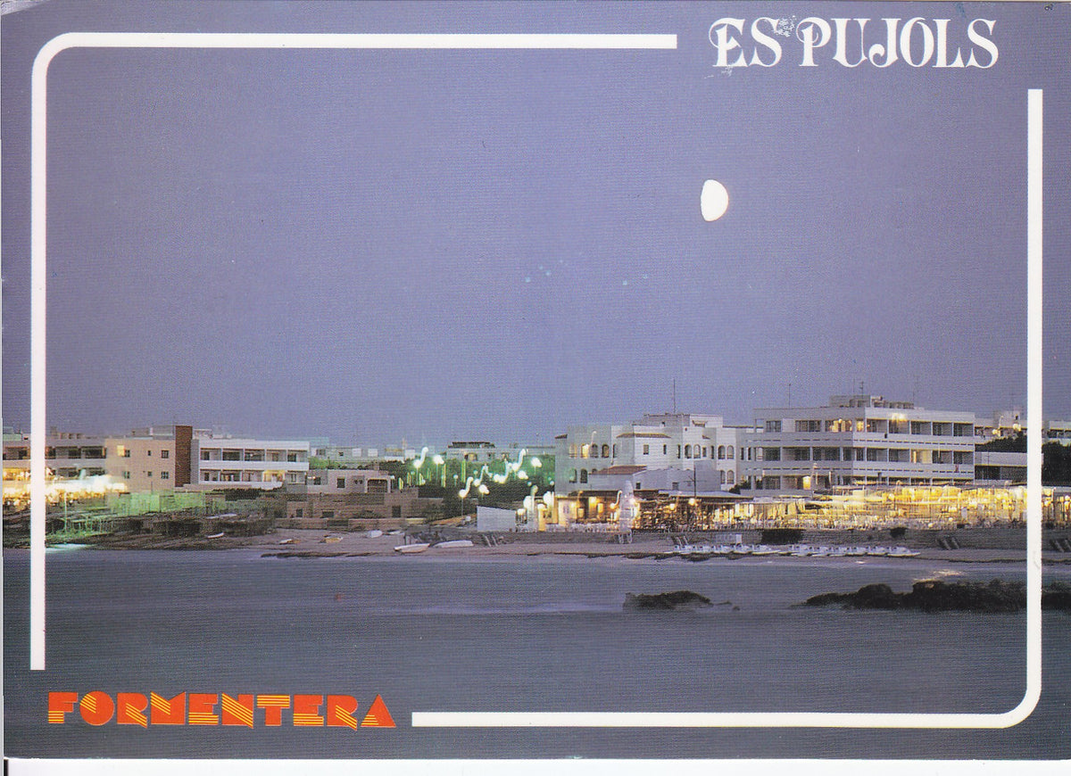 Postal 60744:  Vista nocturna de Es Pujols (Formentera)