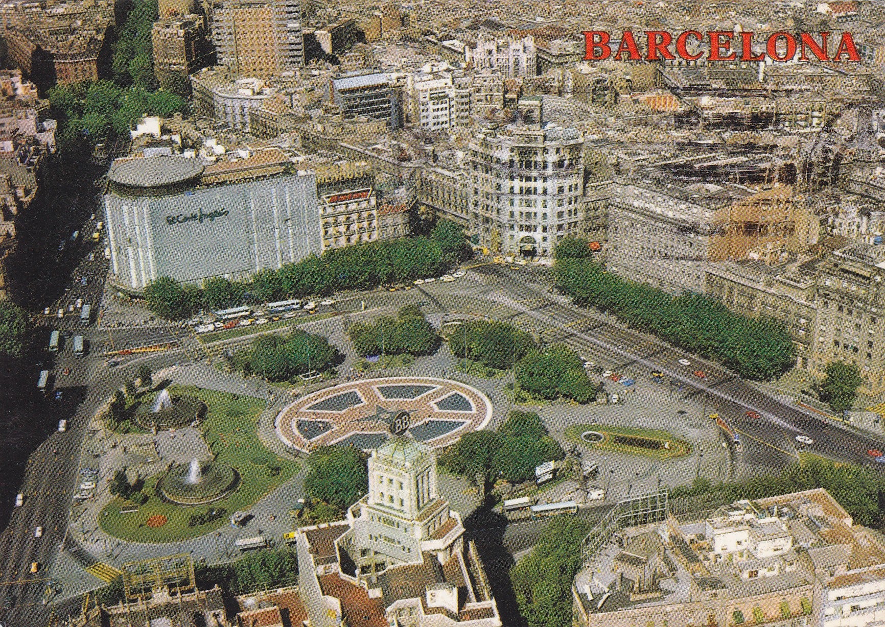 Postal 60753:  Vista aerea de plaza de Catalunya (Barcelona)