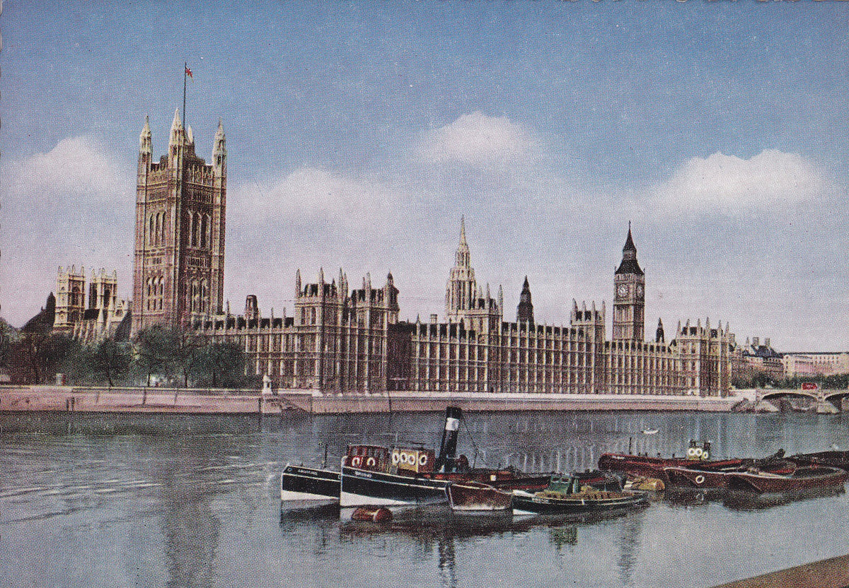 Postal 60784: Las casas del Parlamento desde el Tamesis (Londres)