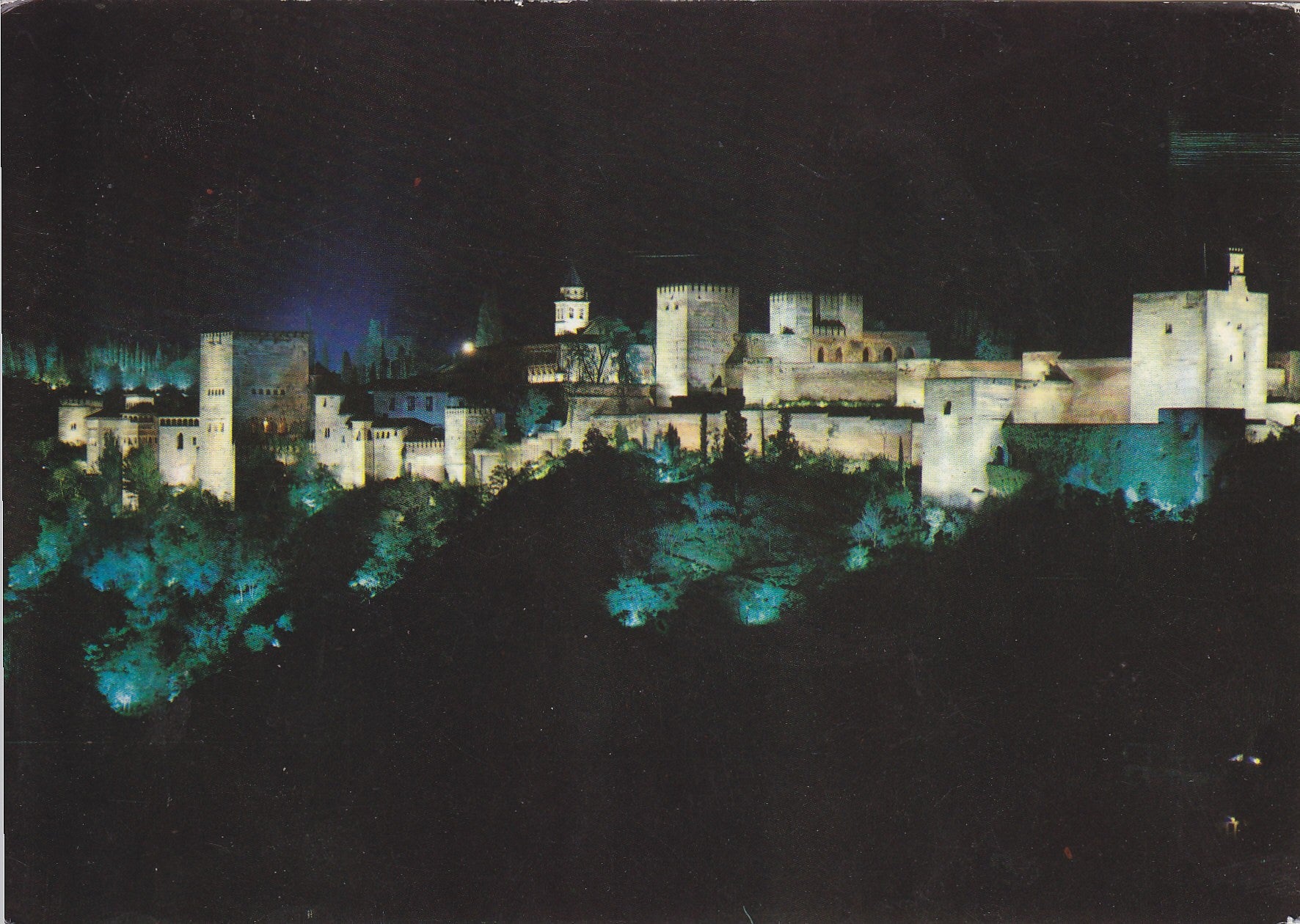 Postal 60823: La Alhambra. Vista nocturna (Granada)