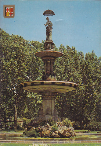 Postal 60873: Parque de la ciudadela (la dama del paraguas). Barcelona