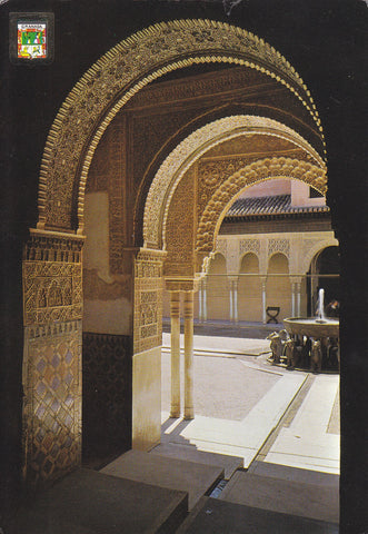 Postal 60883: Patio de los leones desde sala dos Hermanas. Alhambra (Granada)