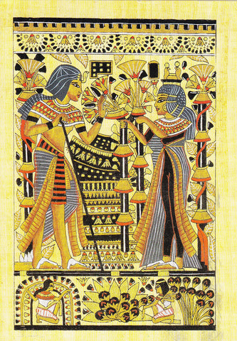 Postal 60953:  Papiro de Ankhesenamun ofreciendo 2 ramos a su esposo Tutankhamun