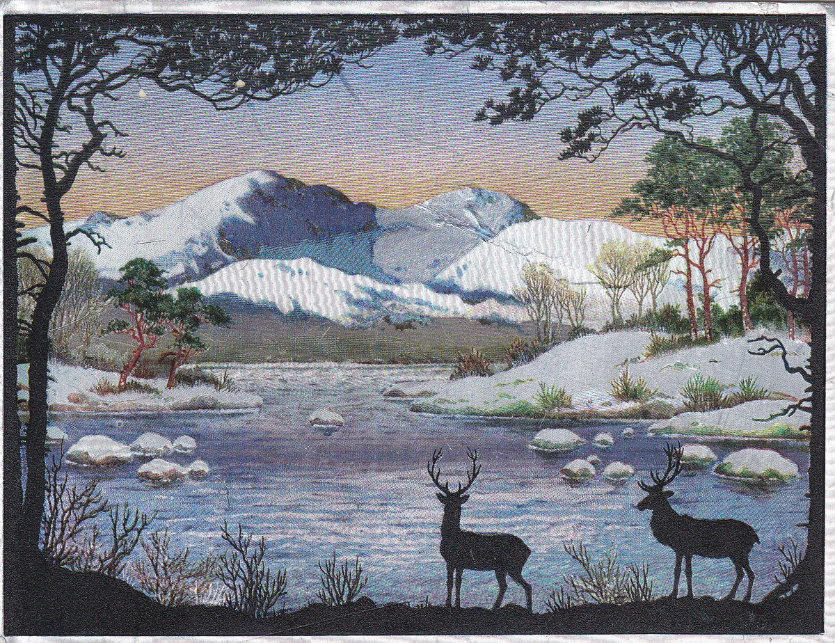Postal 61050: Dibujo de ciervos en un lago