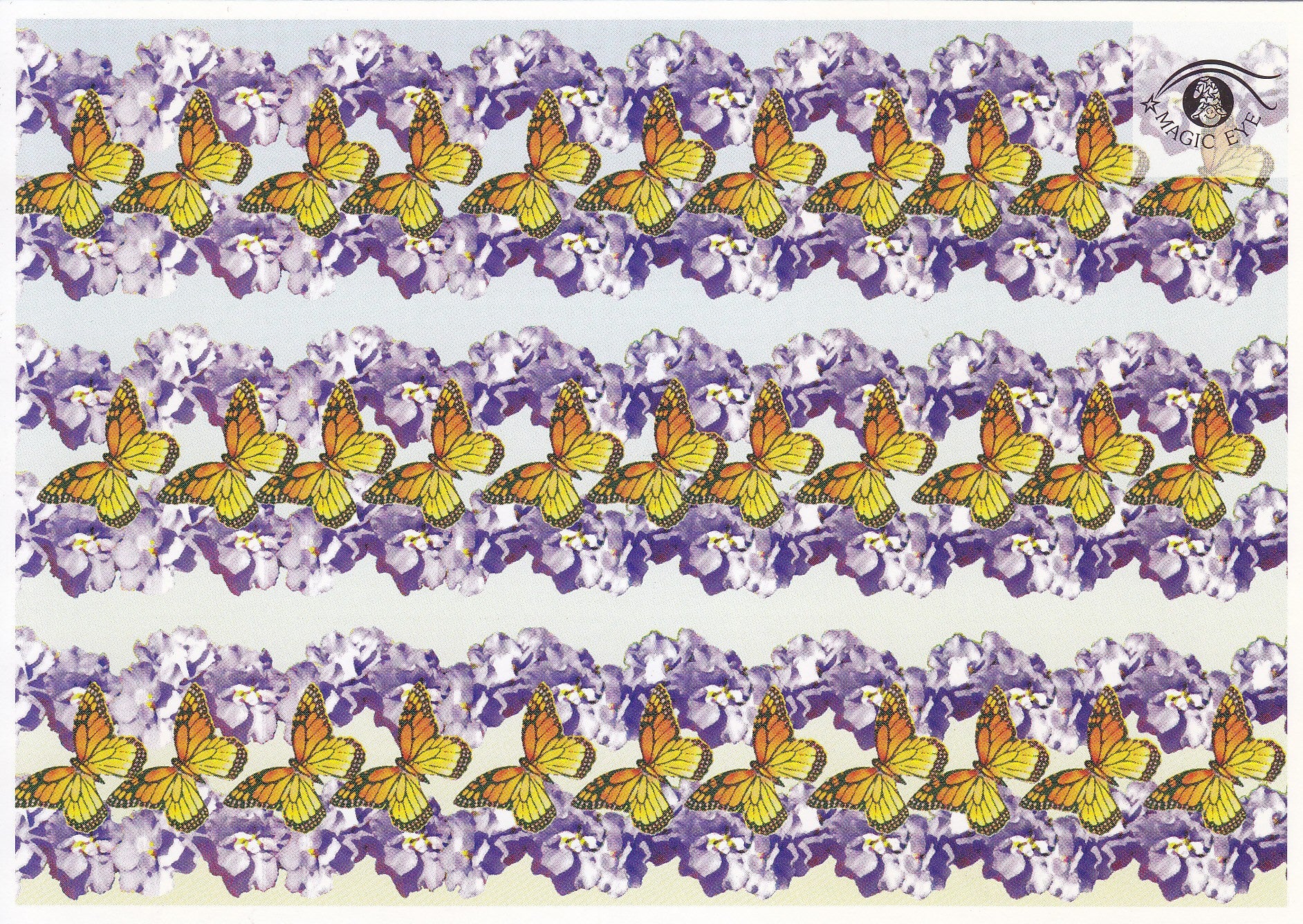 Postal 61054: mariposas y flores.