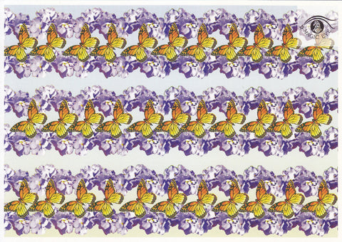 Postal 61054: mariposas y flores.