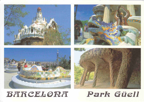 Postal 61080: Varias vistas. Parque Guell (Barcelona)