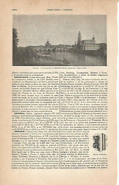 LAMINA ESPASA Alemania 3146: Vista general de Dresde Alemania