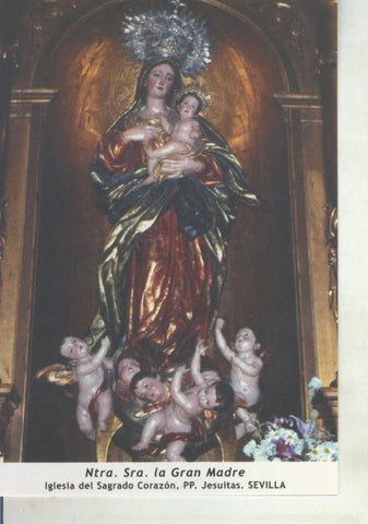 Postal 011696: Virgen Ntra Sra la gran Madre, Iglesia sagrado corazon de Sevilla