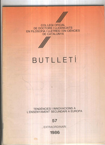 Butlleti numero extraordinario 57, Col. Ofic. Doctors i Llicenciats Filosofia i Lletres Catalunya