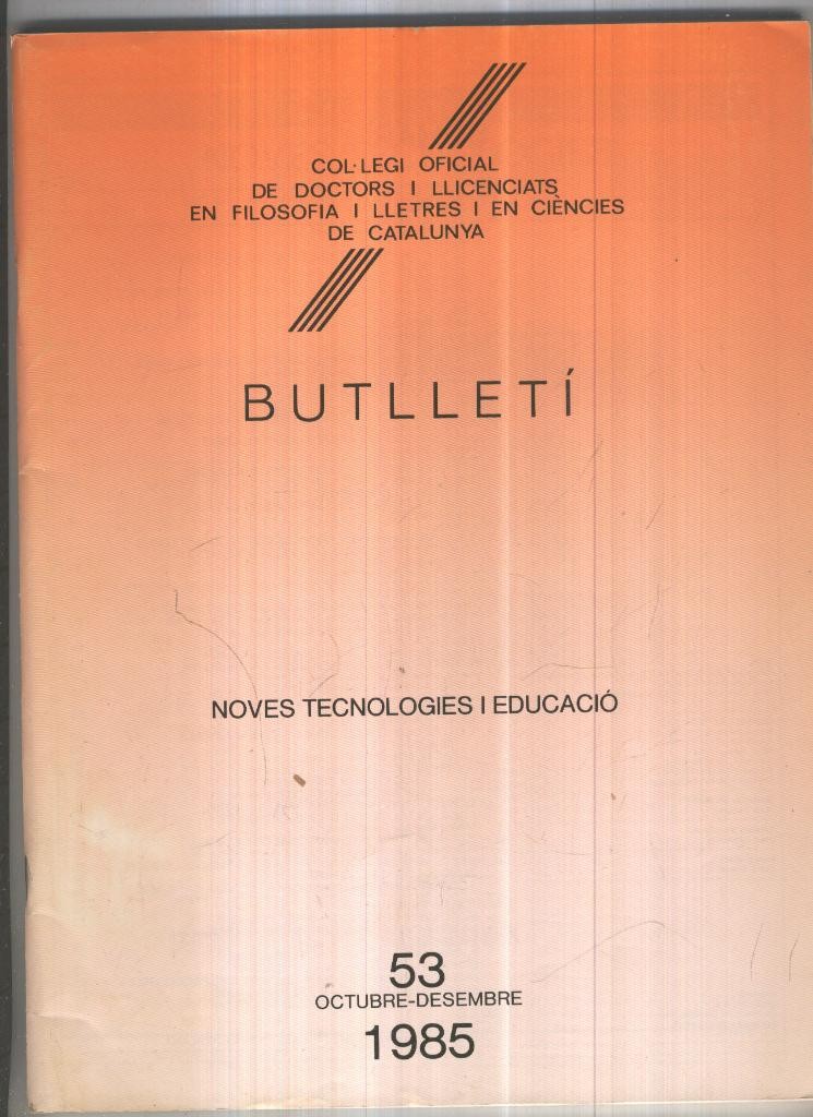 Butlleti numero 53, Col. Ofic. Doctors i Llicenciats Filosofia i Lletres Catalunya