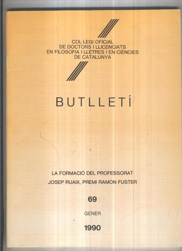 Butlleti numero 69, Col. Ofic. Doctors i Llicenciats Filosofia i Lletres Catalunya
