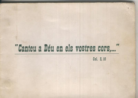 Canteu a Deu en els vostres cors