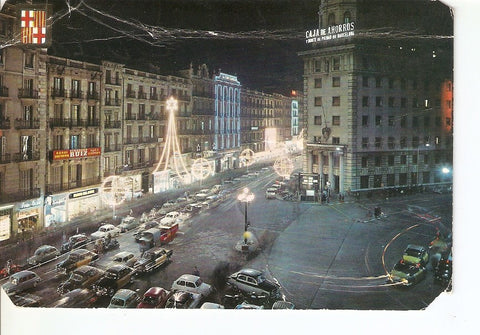 Postal 038933 : Barcelona. Calle Pelayo. Vista nocturna