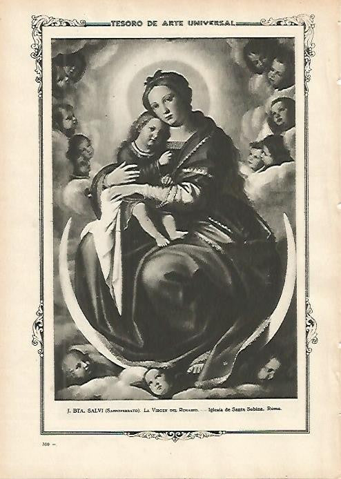 LAMINA 1408. SALVI. La Virgen del Rosario