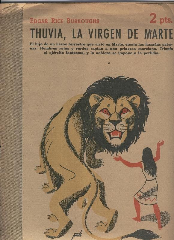 Thuvia, la virgen de marte (cubierta suelta y con algun roto en la misma)