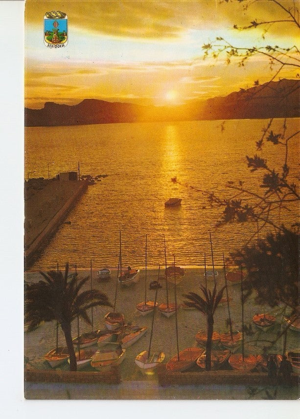 Postal 042907 : Benidorm (Alicante). Atardecer desde el puerto