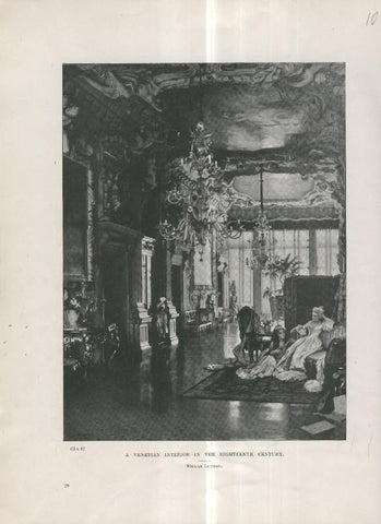 Lamina 010: A venetian interior in the Eighteenth Century por William Logsdail