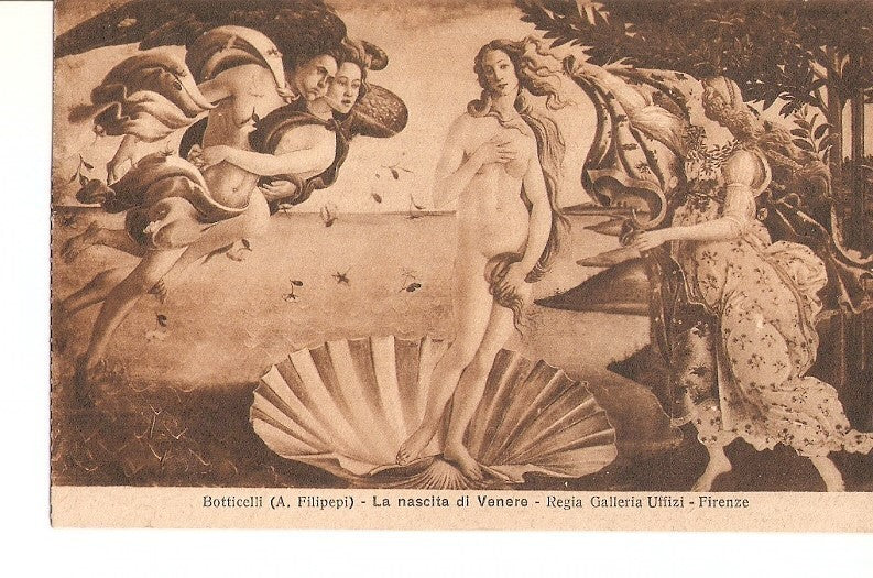 Postal 023402 : La nascita di Venere Botticelli (A. Filipepi) - Regia Galleria Uffizi - Firenze