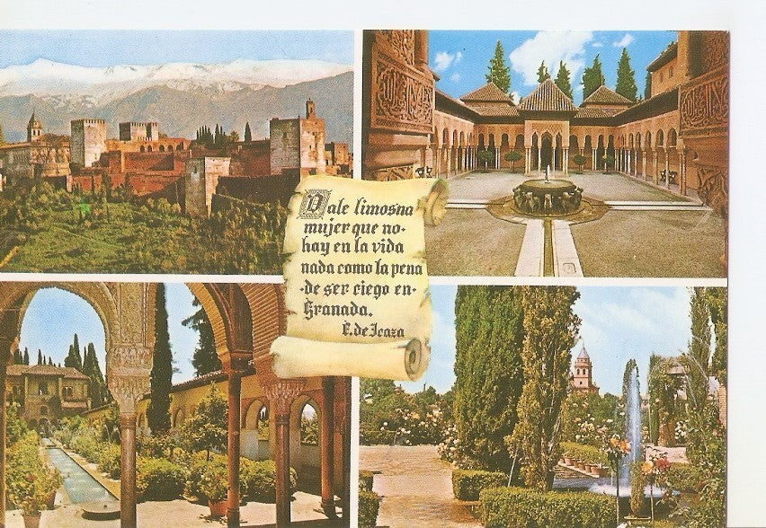 Postal 042582 : Granada. Alhambra. Vista general. Patio de los Leones y Generalife