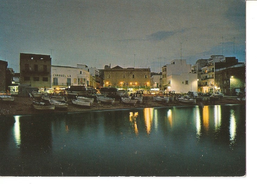 Postal 042542 : Costa Brava. La Escala. Puerto de Pescadores de noche