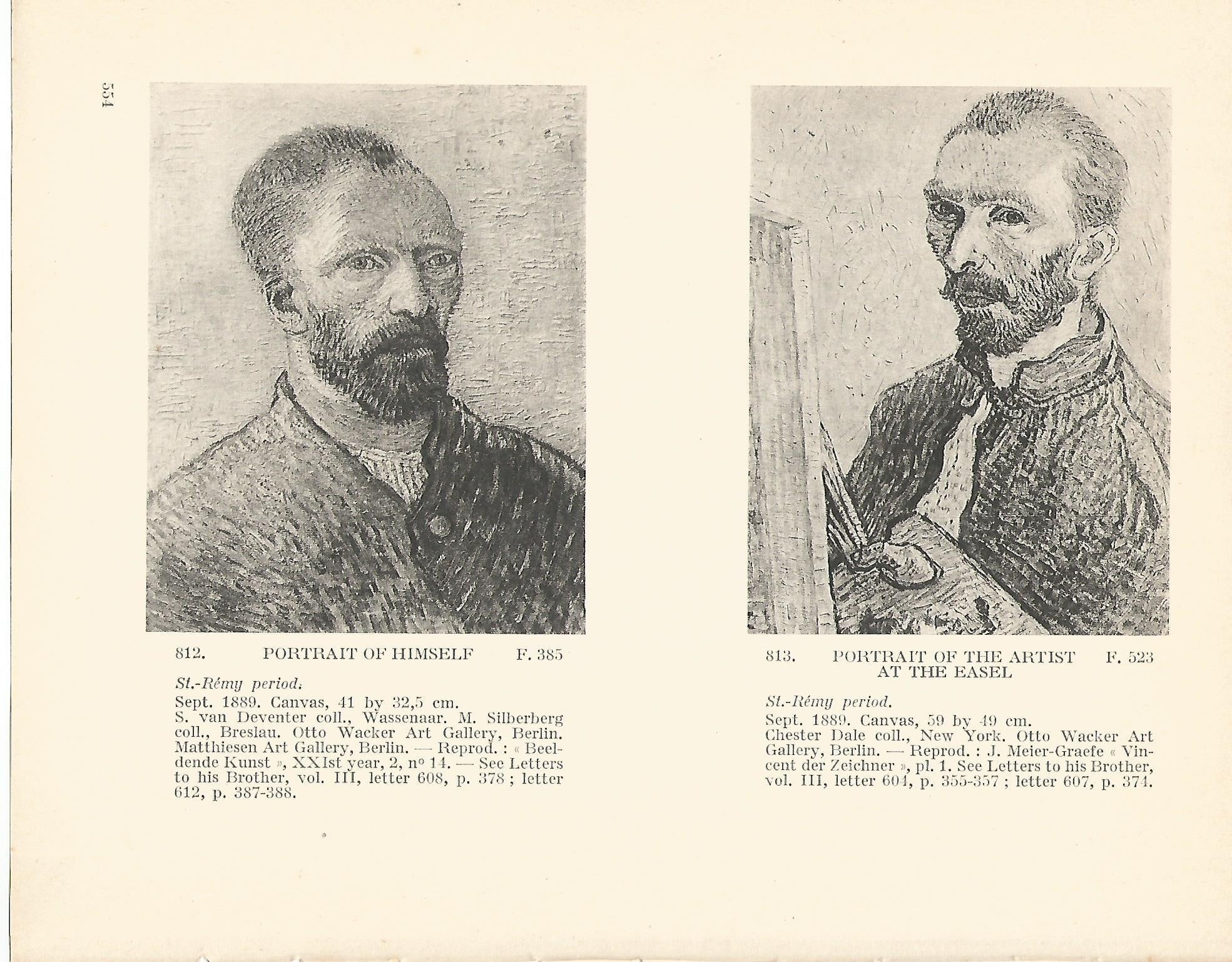 LAMINA 1206: VAN GOGH. Portrait of Himself. Portrait of the Artist at the Easel.