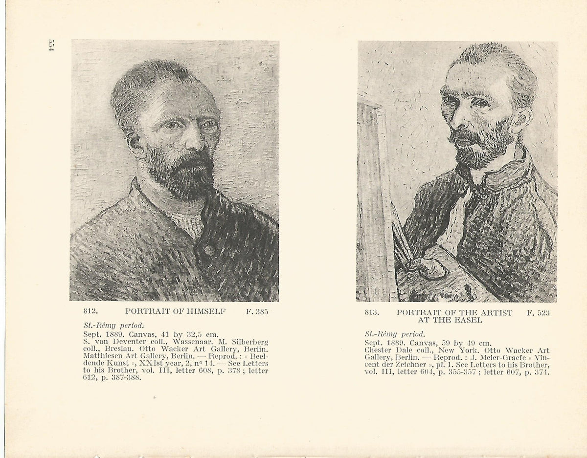 LAMINA 1206: VAN GOGH. Portrait of Himself. Portrait of the Artist at the Easel.
