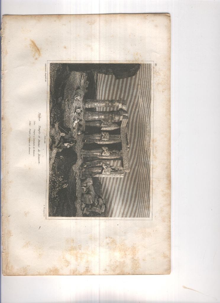 LAMINA/GRABADO 24: TEBAS, Templo y Estatua de Memnon