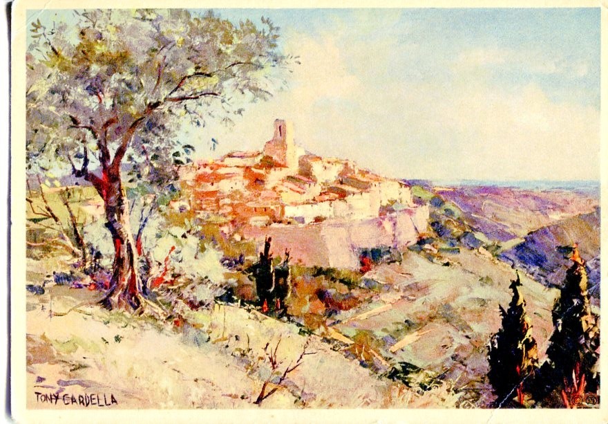 Postal 016535: Paint of SAINT PAUL DE VENCE by Tony Cardella