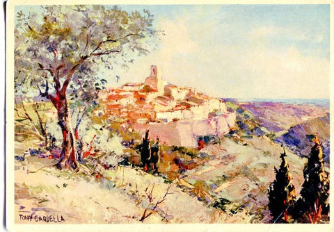 Postal 016535: Paint of SAINT PAUL DE VENCE by Tony Cardella