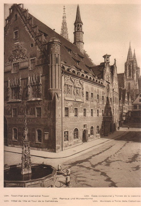 Lamina/Foto KURT HIELSCHE Deuschtland No. 020: ULM. TOWN-HALL AND CATHEDRAL TOWER