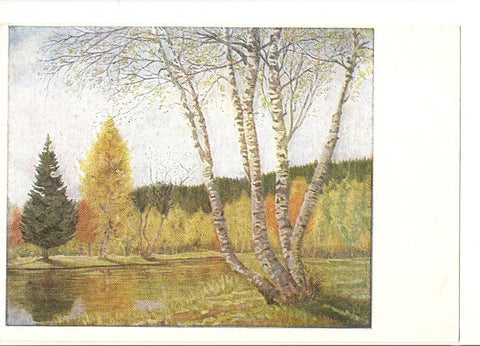 Postal 037562 : Otoño. Original pintado con el pie por B. Schmitz Hochburg